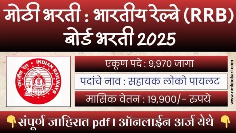 Railway Assistant Loco Pilot Bharti 2025